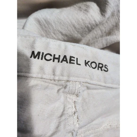 Michael Kors Size 18W Off White Bootcut Jeans Silver Hardware Comfortable - Picture 16 of 16